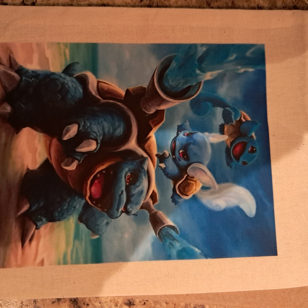 Pokemon Art Print with Blue and Brown Tones